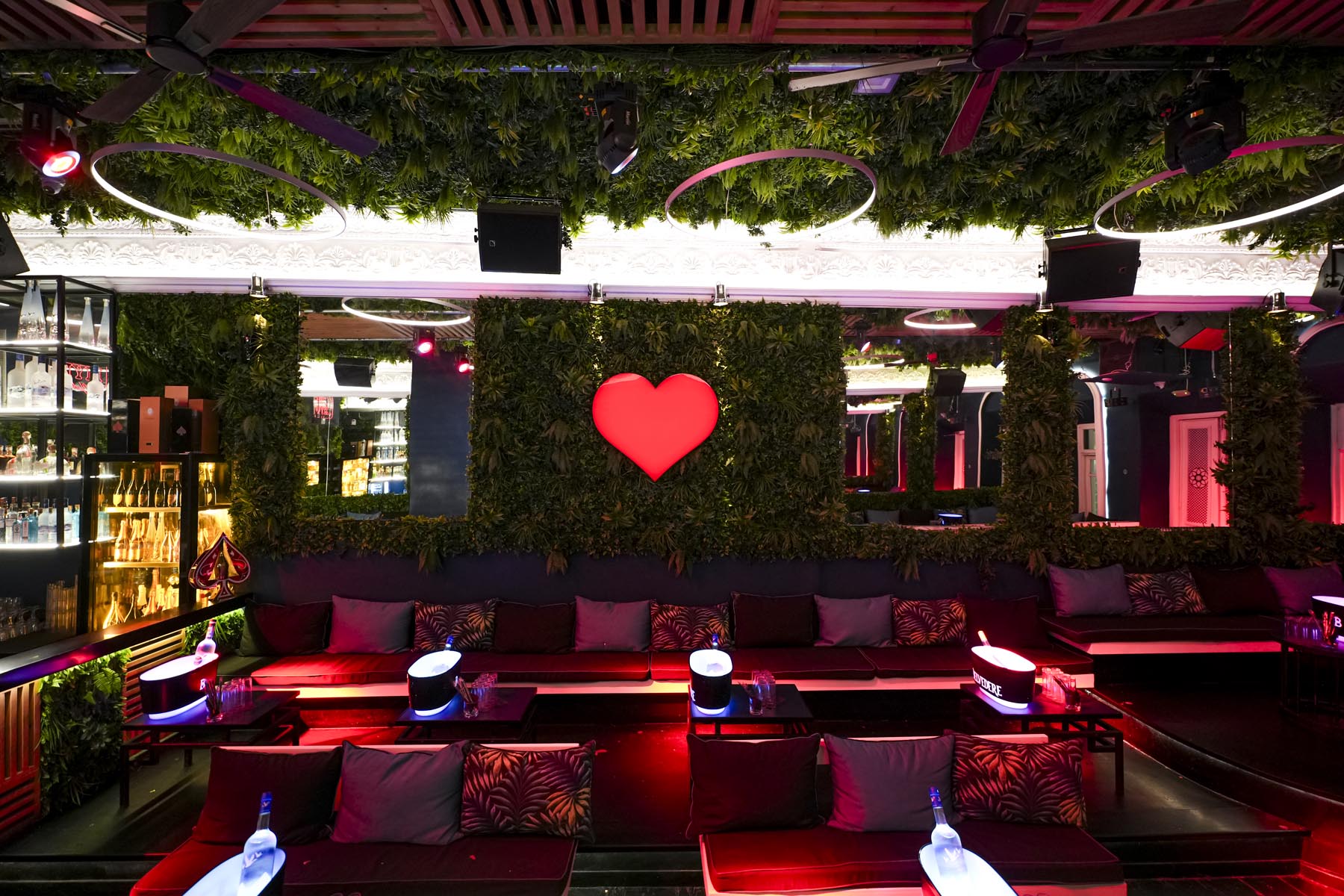 "Vibrant nightlife crowd at We Love Mykonos open-air club, Mykonos Town"